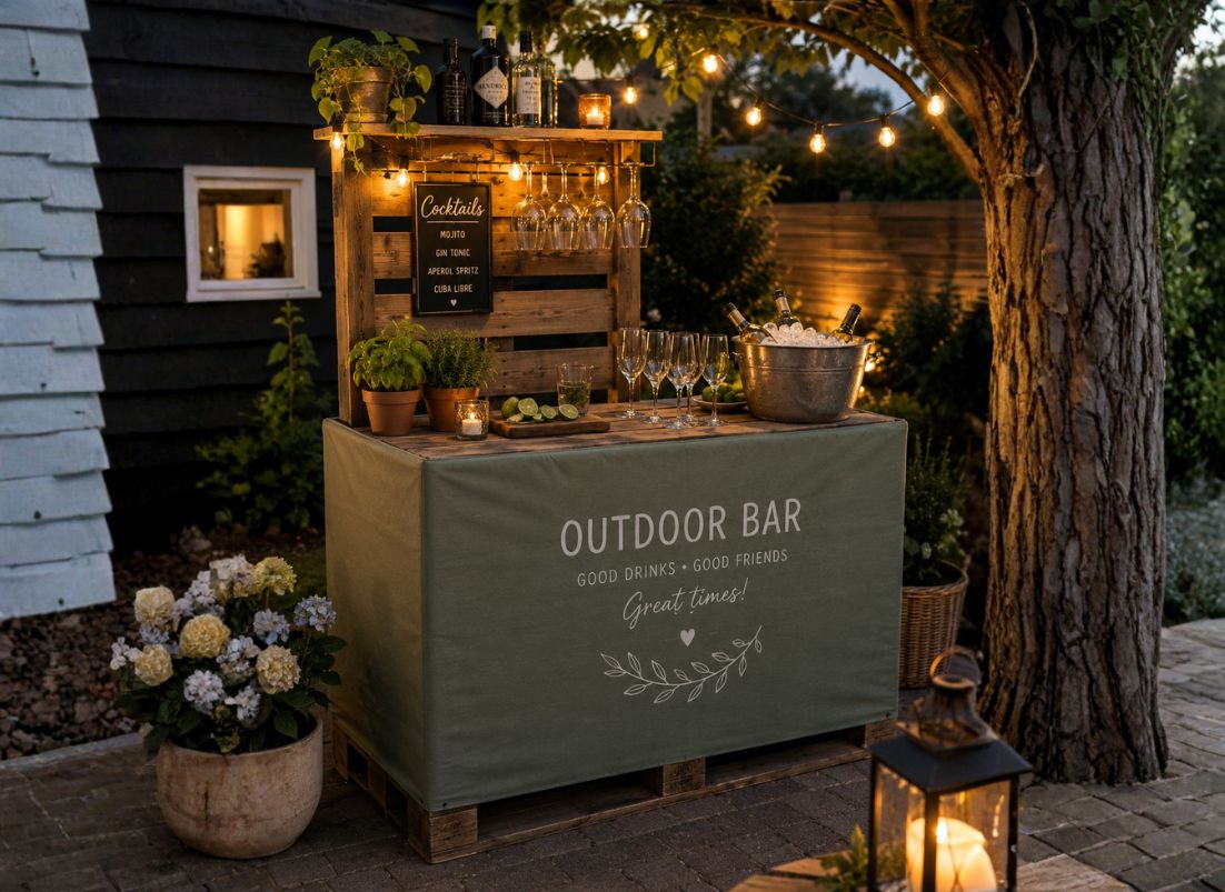 9 creatieve ideeën voor pallets in een kleine tuin 7 Gezellige buitenbar